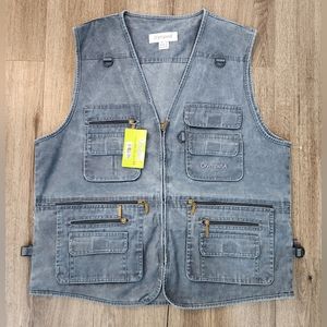 OlympinA Fishing Hiking Outdoors Full Zip Vest W/ Zipper Pockets Men's Size XL